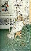 Carl Larsson i nattskjortan oil painting artist